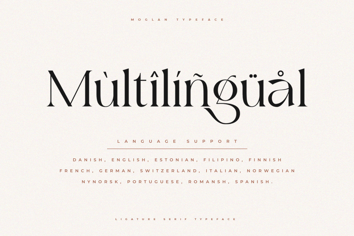 Moglan | Ligature Serif Typeface