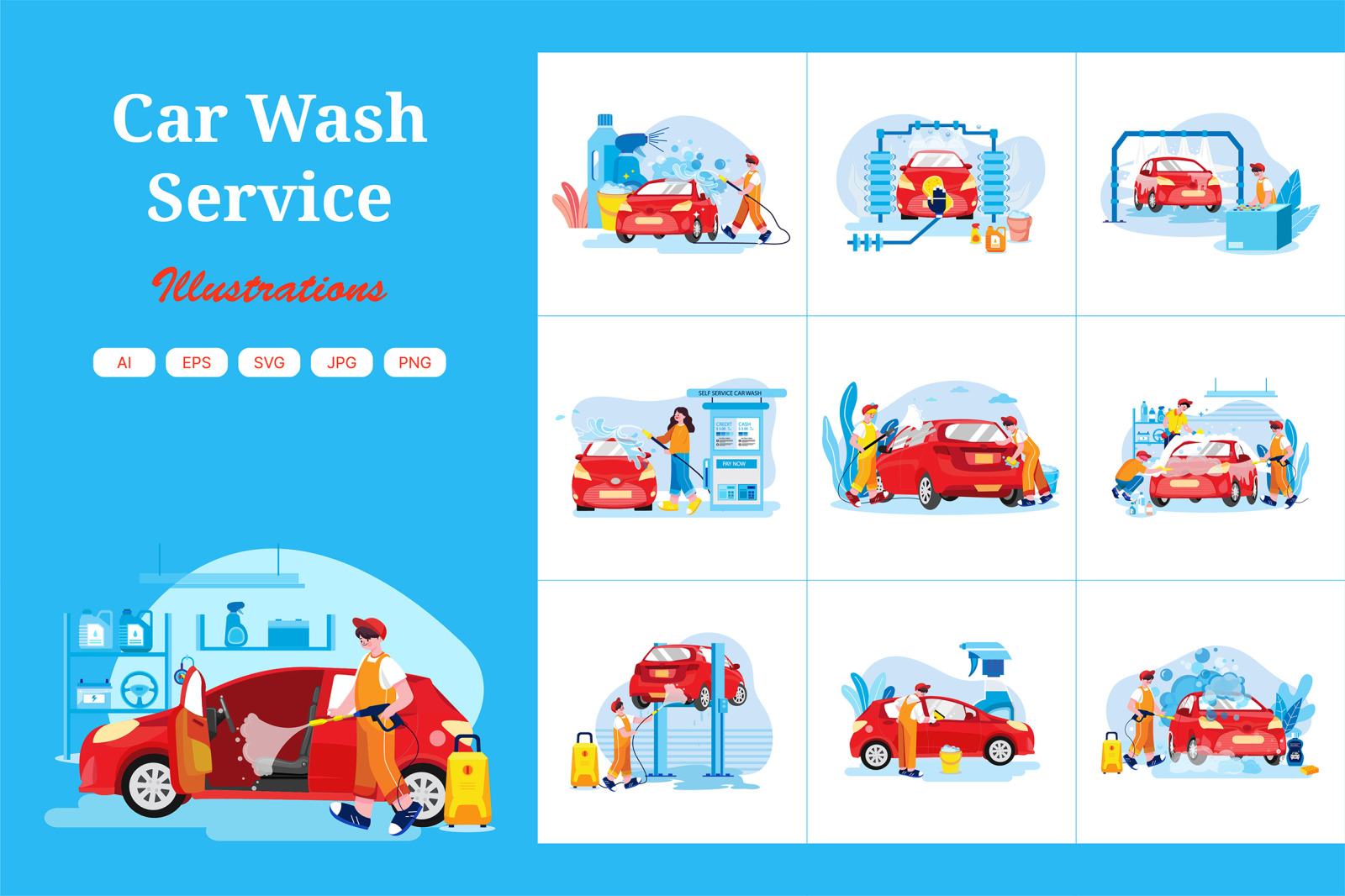 M476_Car Wash Service Illustrations