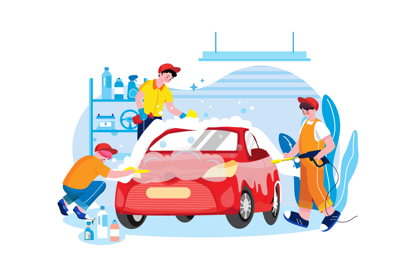 M476_Car Wash Service Illustrations