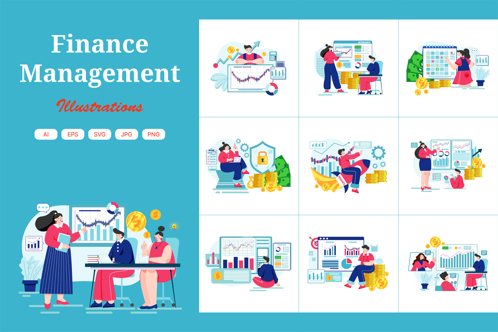 M456_Finance Management Illustration Pack M456_Finance Management Illustration Pack