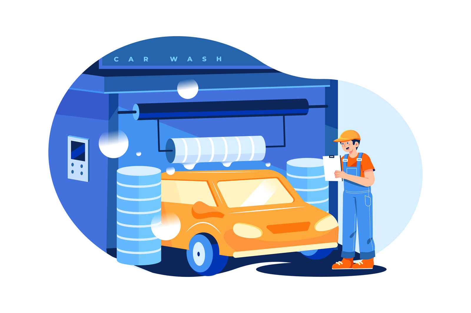 M488_Car Wash Service Illustrations M488_Car Wash Service Illustrations