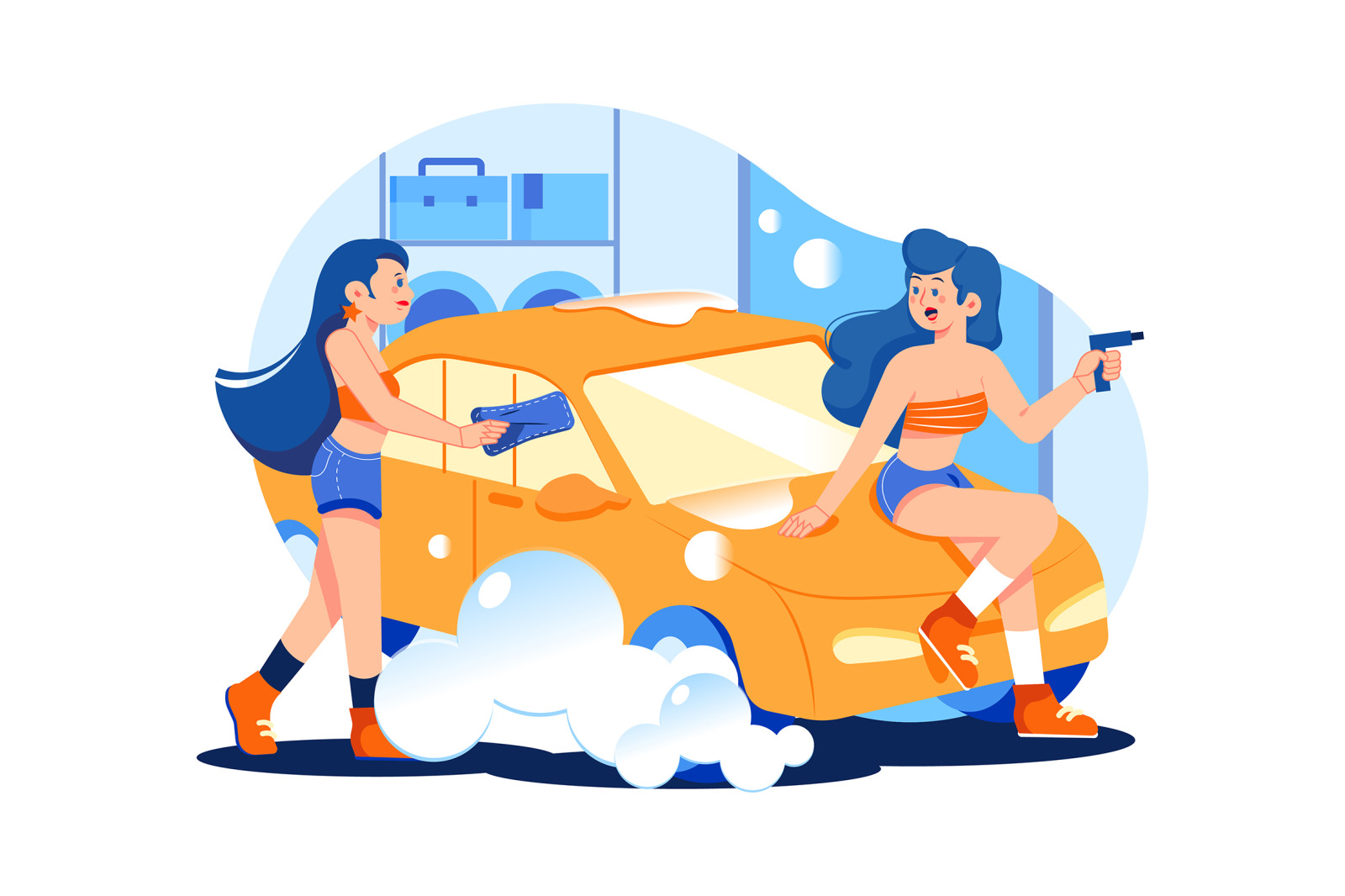 M488_Car Wash Service Illustrations M488_Car Wash Service Illustrations