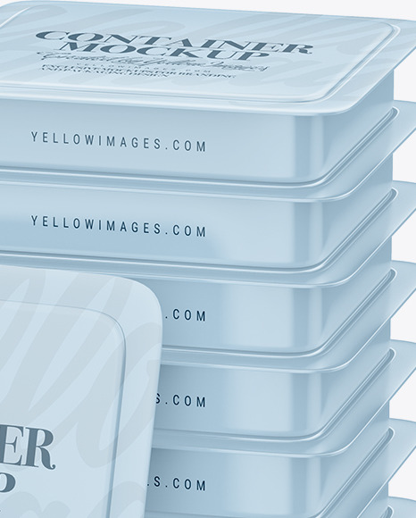 Set of Plastic Containers Mockup