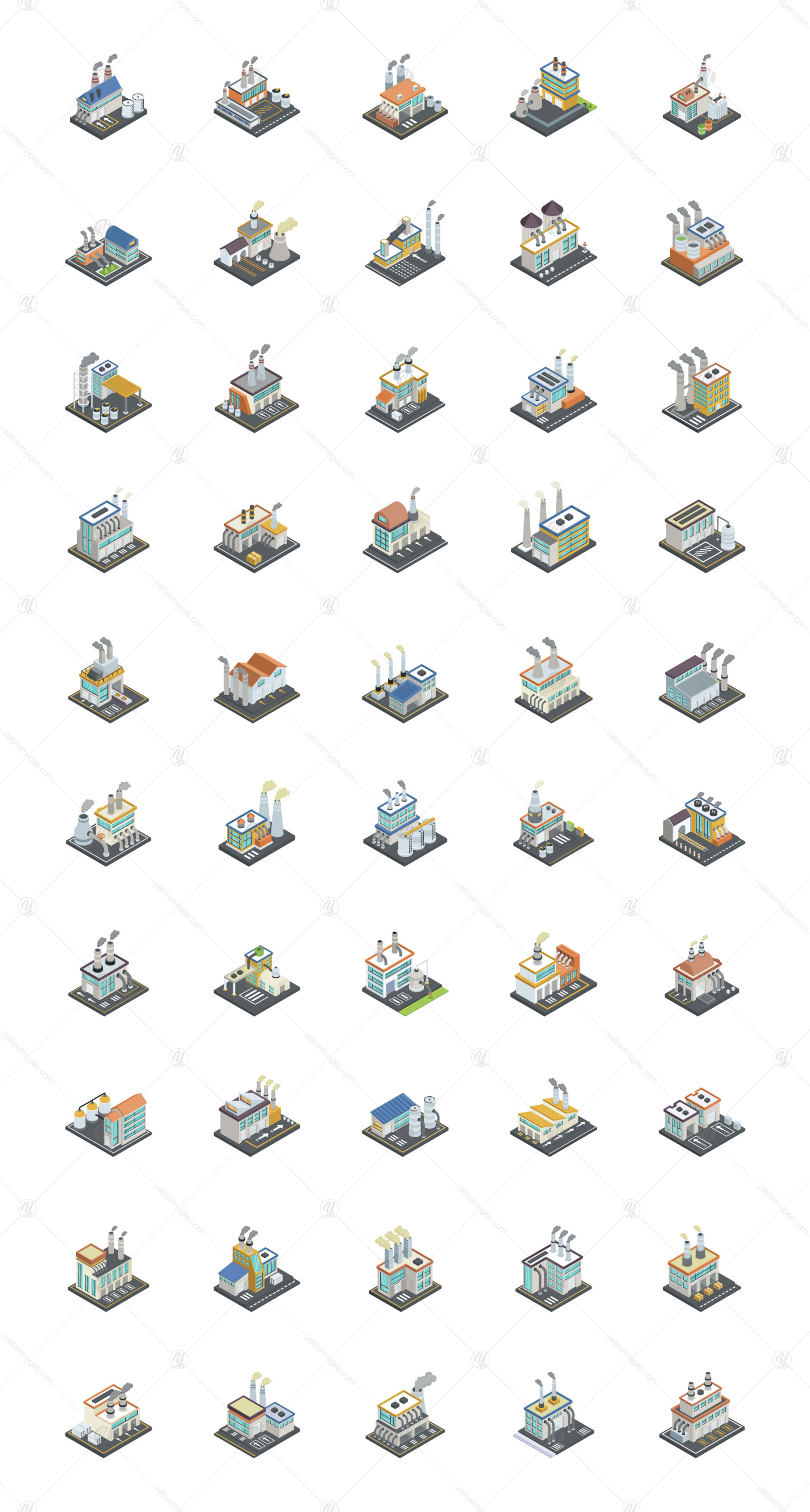 50 Industrial Isometric Icons