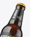 Dark Amber Glass Beer Bottle Mockup