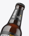 Dark Amber Glass Beer Bottle Mockup