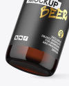 Dark Amber Glass Beer Bottle Mockup