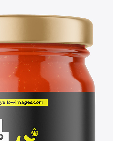 Clear Glass Tomato Pasta Jar Mockup