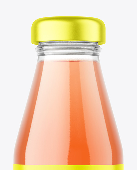 Clear Glass Juice Bottle Mockup