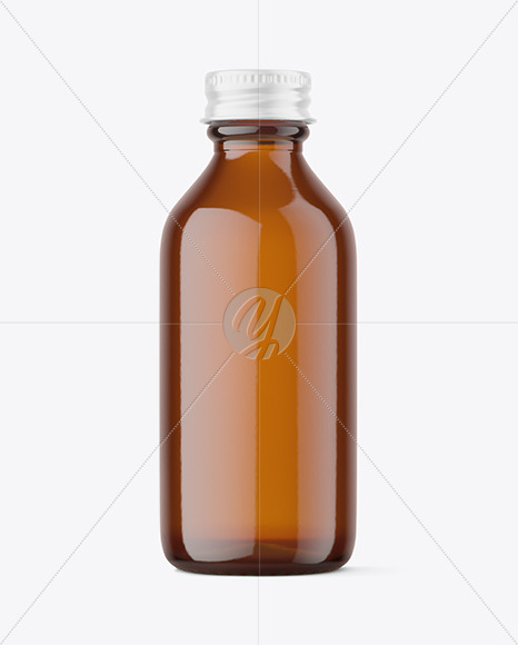 Amber Glass Bottle Mockup