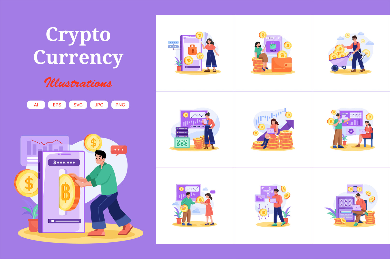 M470_Cryptocurrency Illustration Pack