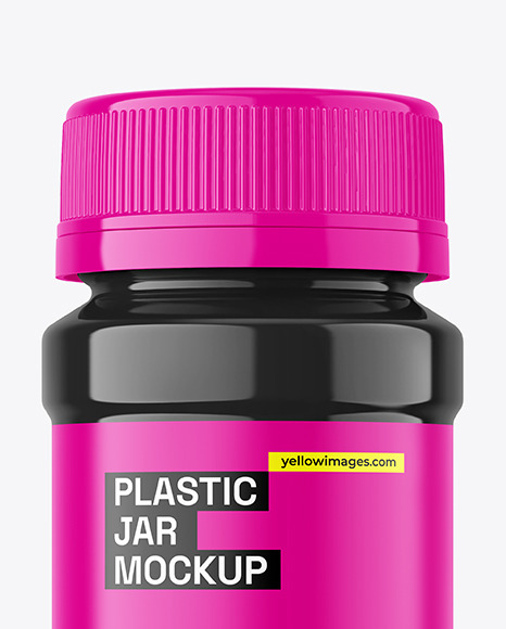 Glossy Plastic Jar Mockup