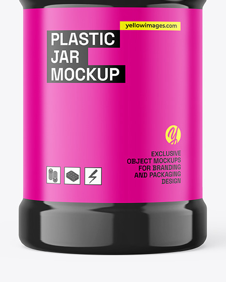 Glossy Plastic Jar Mockup