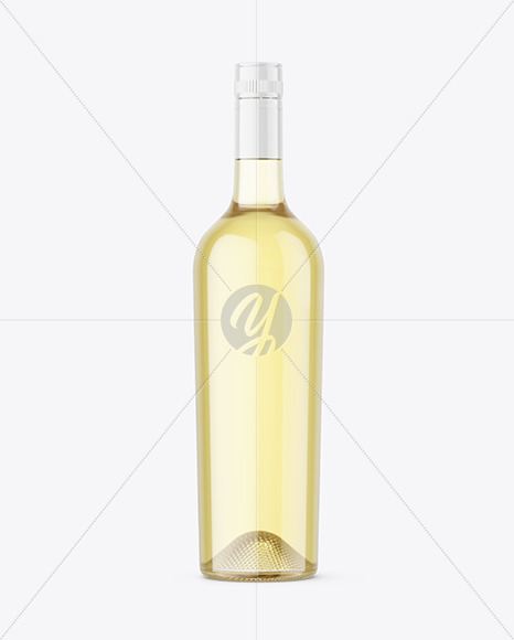 Clear Glass White Wine Bottle Mockup