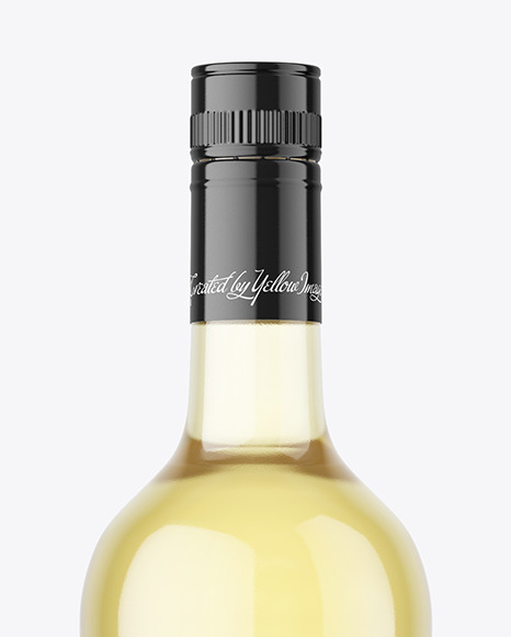 Clear Glass White Wine Bottle Mockup