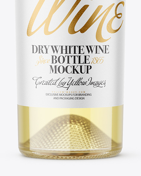 Clear Glass White Wine Bottle Mockup