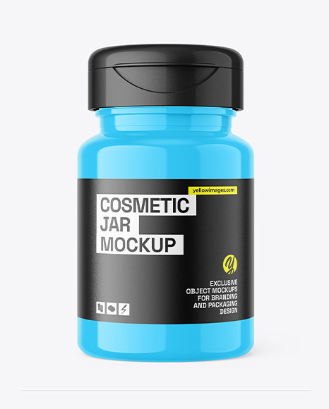 Glossy Cosmetic Jar Mockup