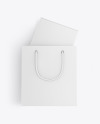 Paper Shopping Bag With Box Mockup