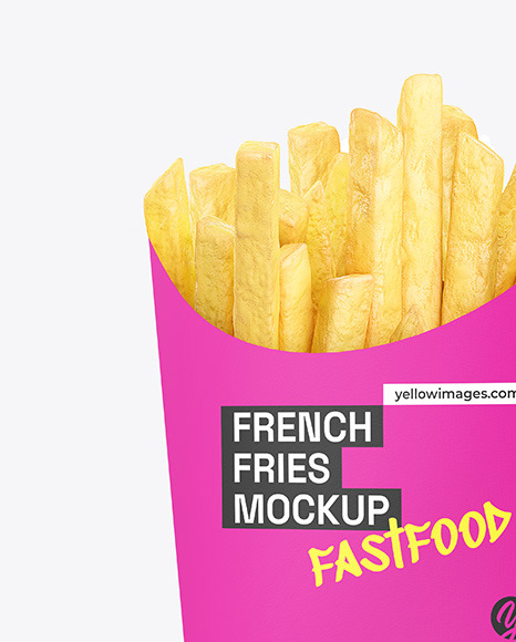 Paper French Fries Packaging Mockup