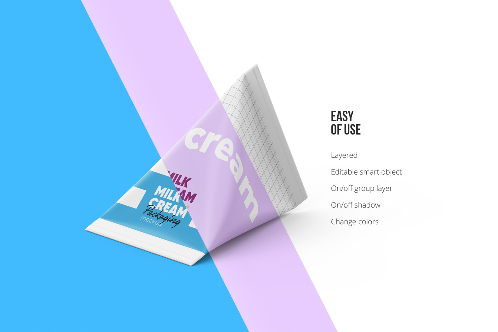 Tetra Triangular Package Mockup. Half Side view Tetra Triangular Package Mockup. Half Side view
