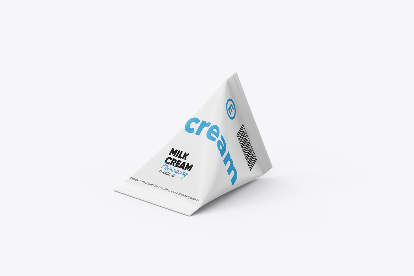 Tetra Triangular Package Mockup. Half Side view