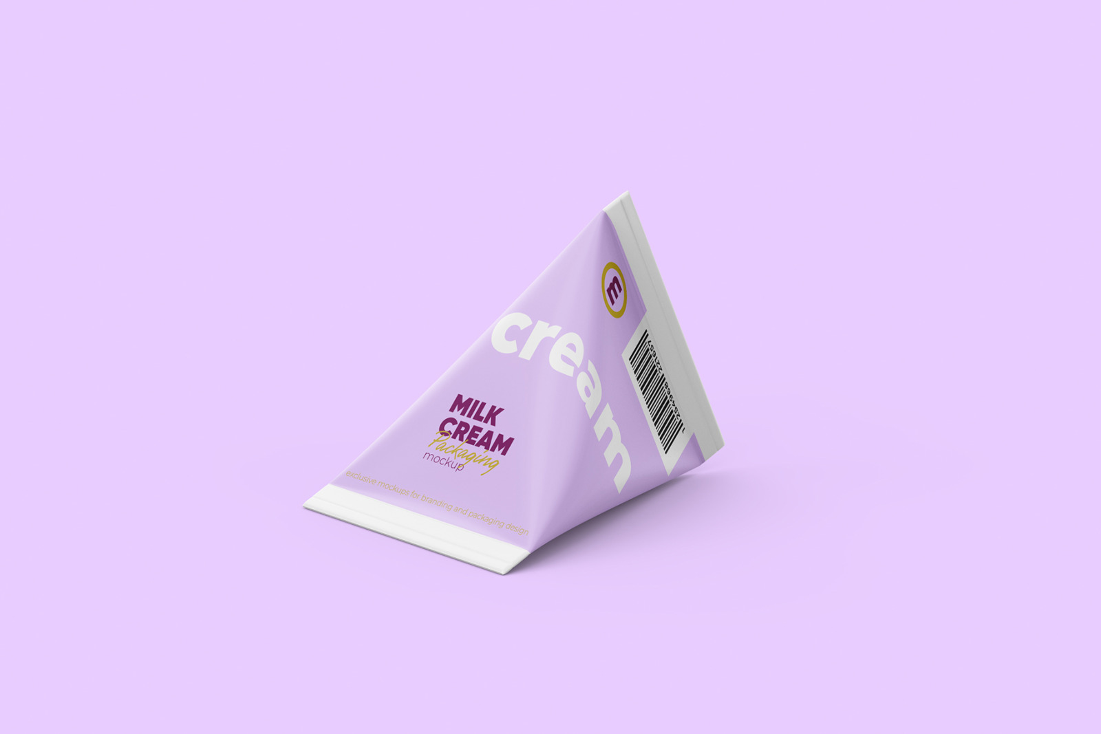 Tetra Triangular Package Mockup. Half Side view