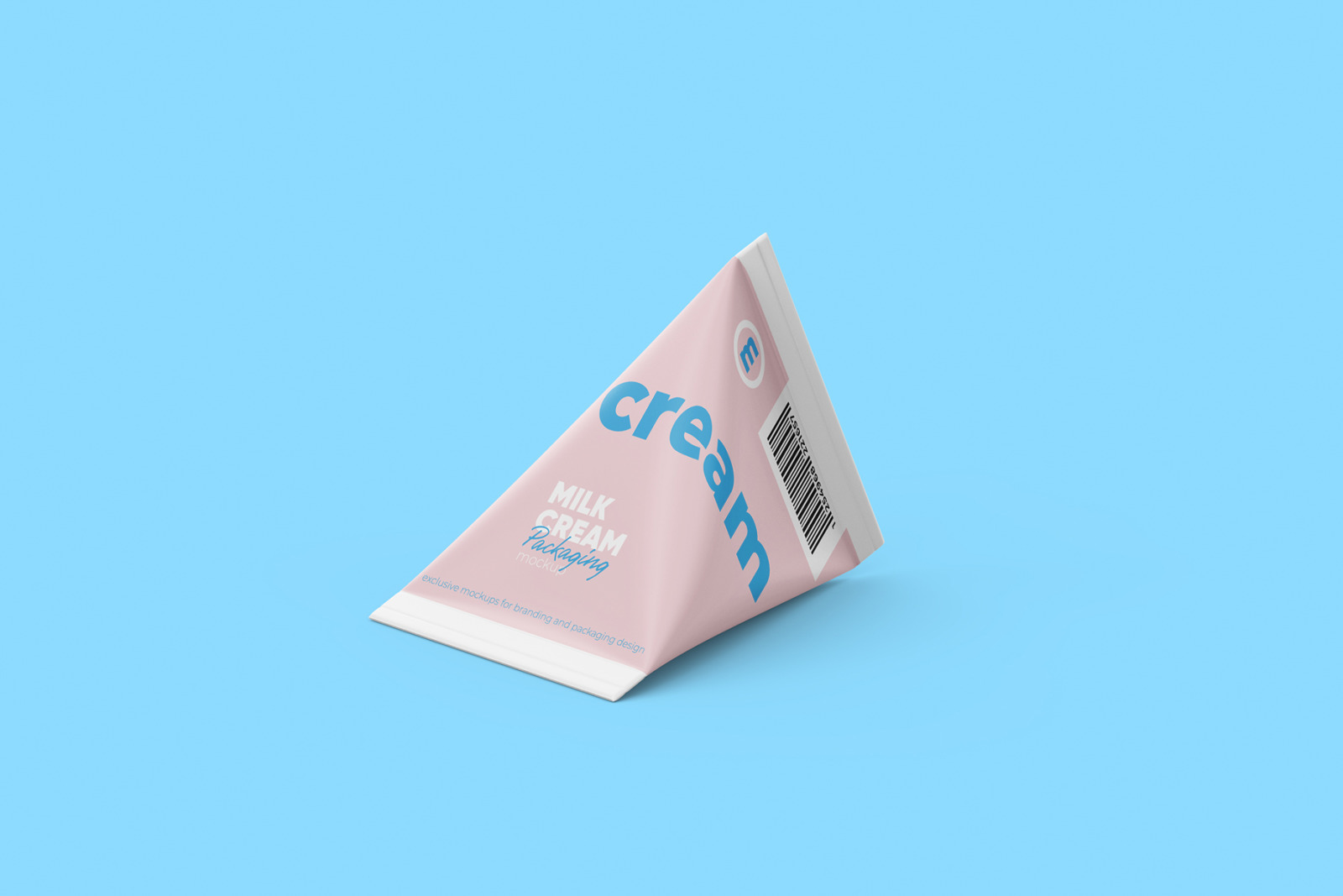 Tetra Triangular Package Mockup. Half Side view