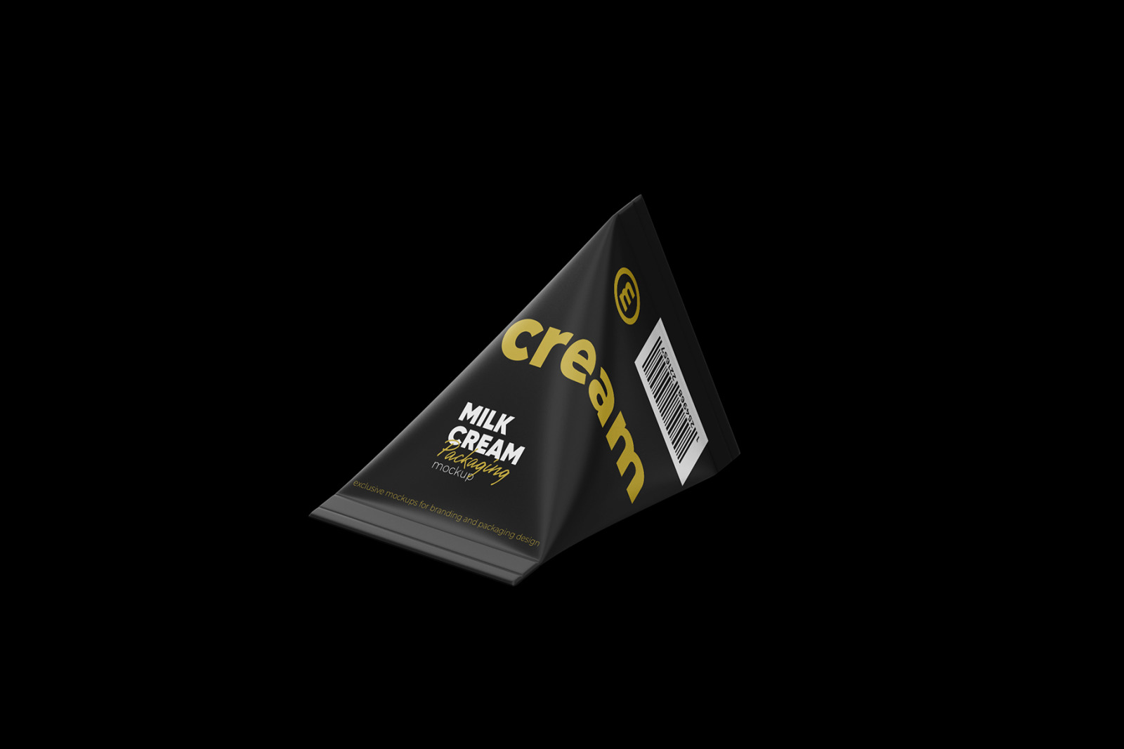 Tetra Triangular Package Mockup. Half Side view