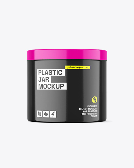 Glossy Plastic Jar Mockup