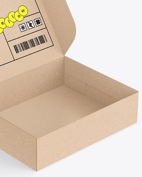 Opened Kraft Box Mockup