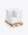 Pallet W/ 7 Paper Boxes Mockup