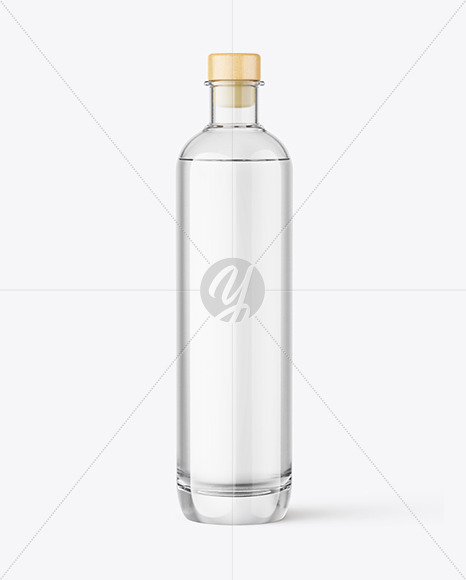 Clear Glass Vodka Bottle Mockup