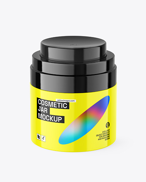 Glossy Cosmetic Jar Mockup