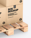 Pallet W/ 7 Kraft Boxes Mockup