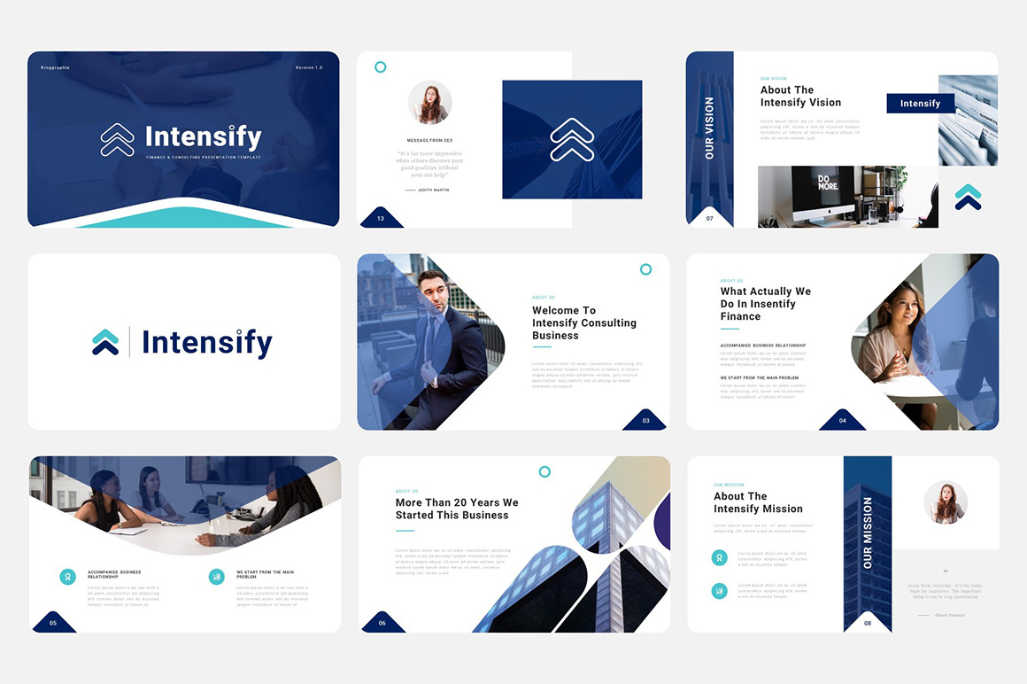 Intensify - Finance & Consulting Business PowerPoint Template Intensify - Finance & Consulting Business PowerPoint Template
