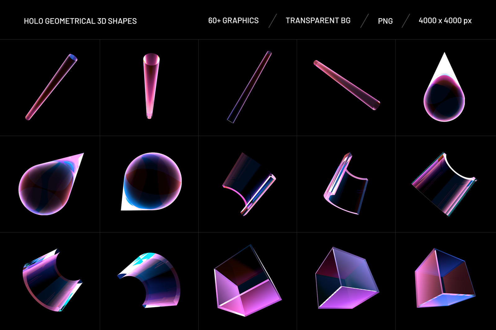 Geometrical 3D Shapes Collection