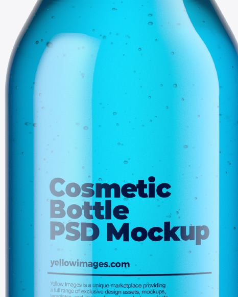 Blue Plastic Cosmetic Bottle Mockup