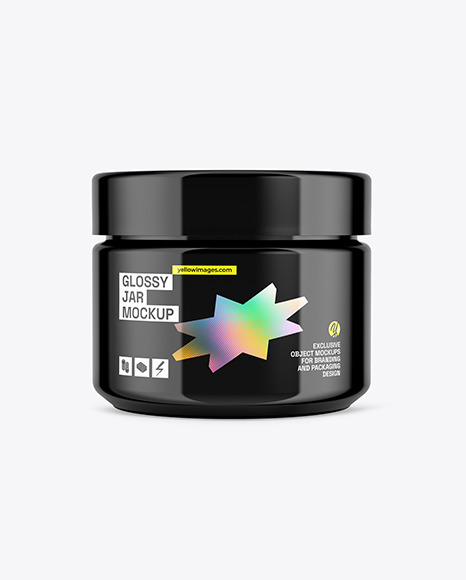 Glossy Cosmetic Jar Mockup