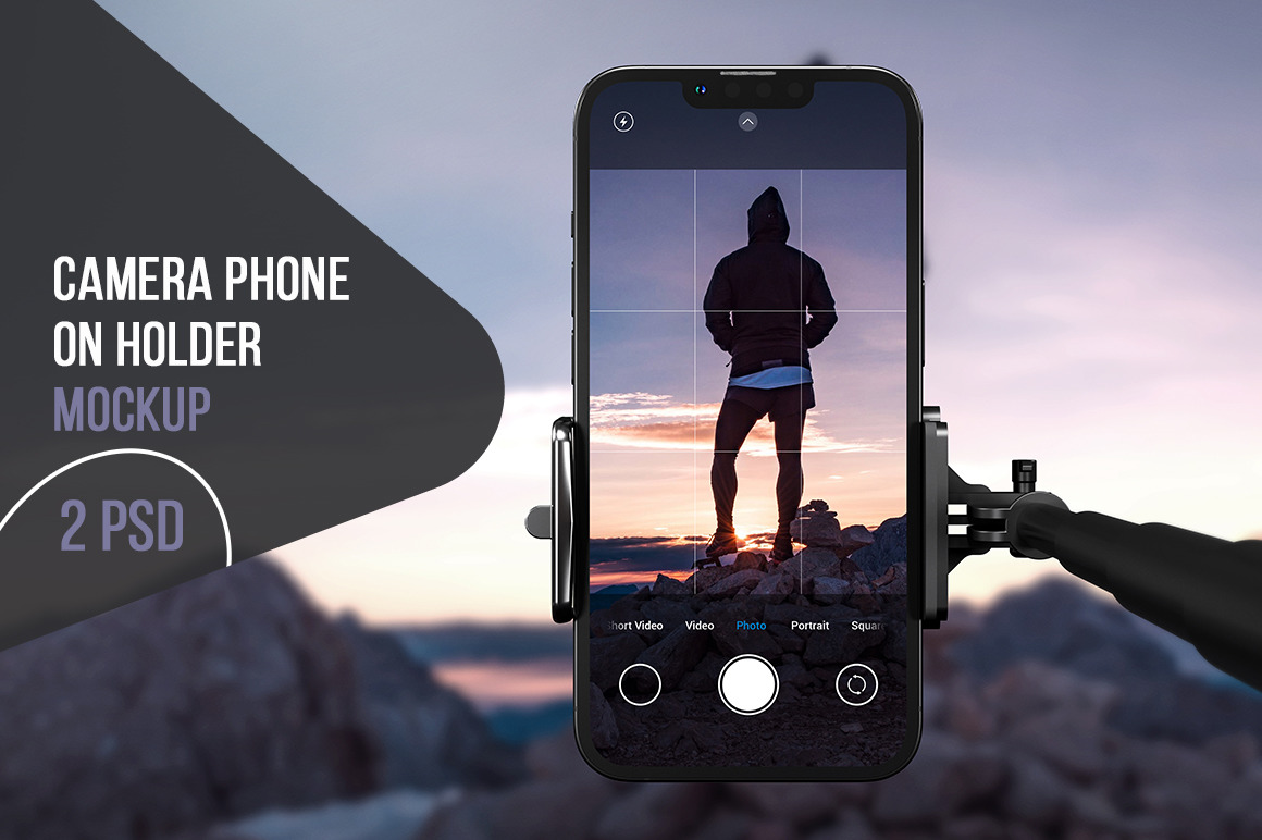 Camera Phone On Holder Mockup Camera Phone On Holder Mockup