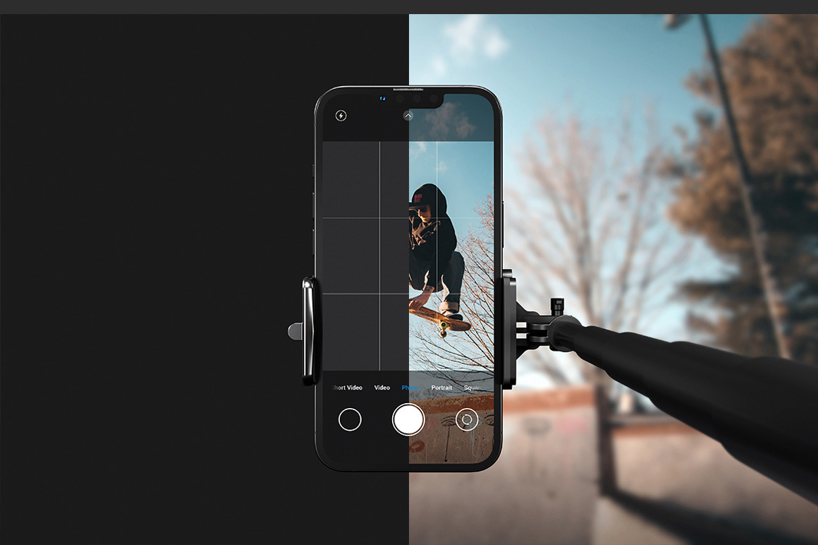 Camera Phone On Holder Mockup