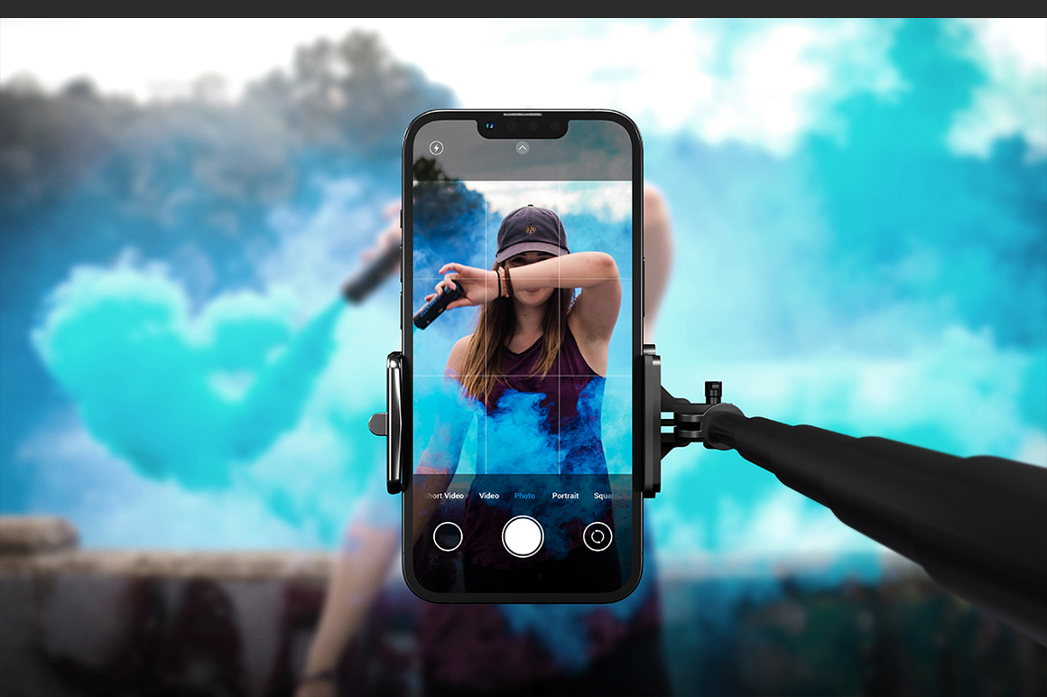 Camera Phone On Holder Mockup Camera Phone On Holder Mockup