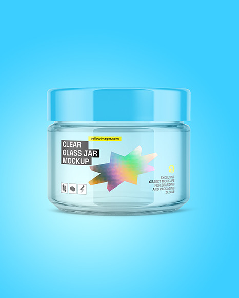 Empty Clear Glass Jar Mockup