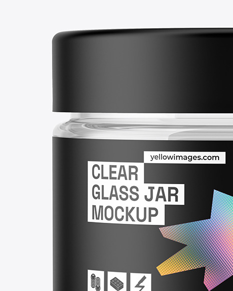 Empty Clear Glass Jar Mockup