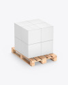 Pallet W/ 8 Paper Boxes Mockup