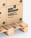 Pallet W/ 8 Kraft Boxes Mockup