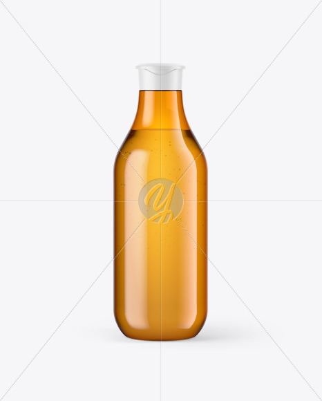 Orange Plastic Cosmetic Bottle Mockup