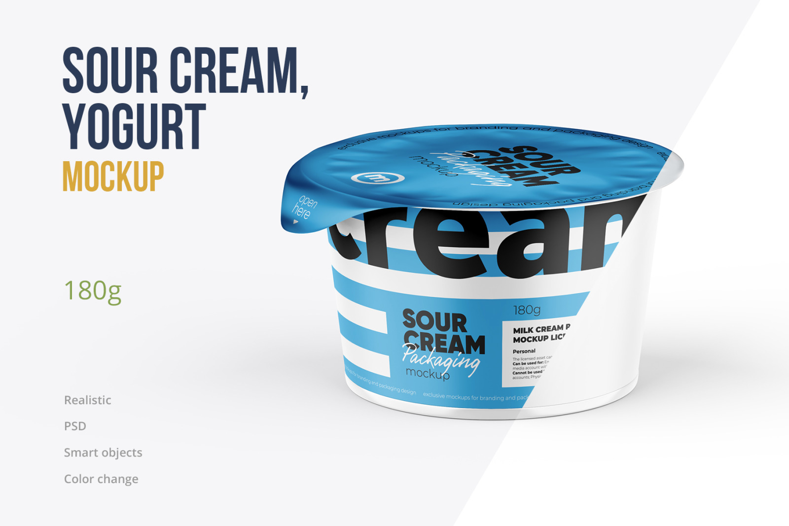 180g Sour Cream Cup Mockup