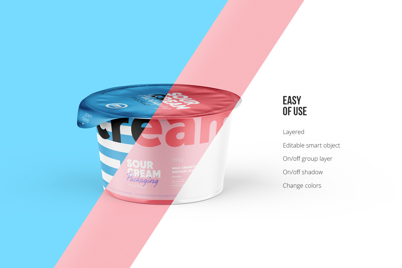 180g Sour Cream Cup Mockup