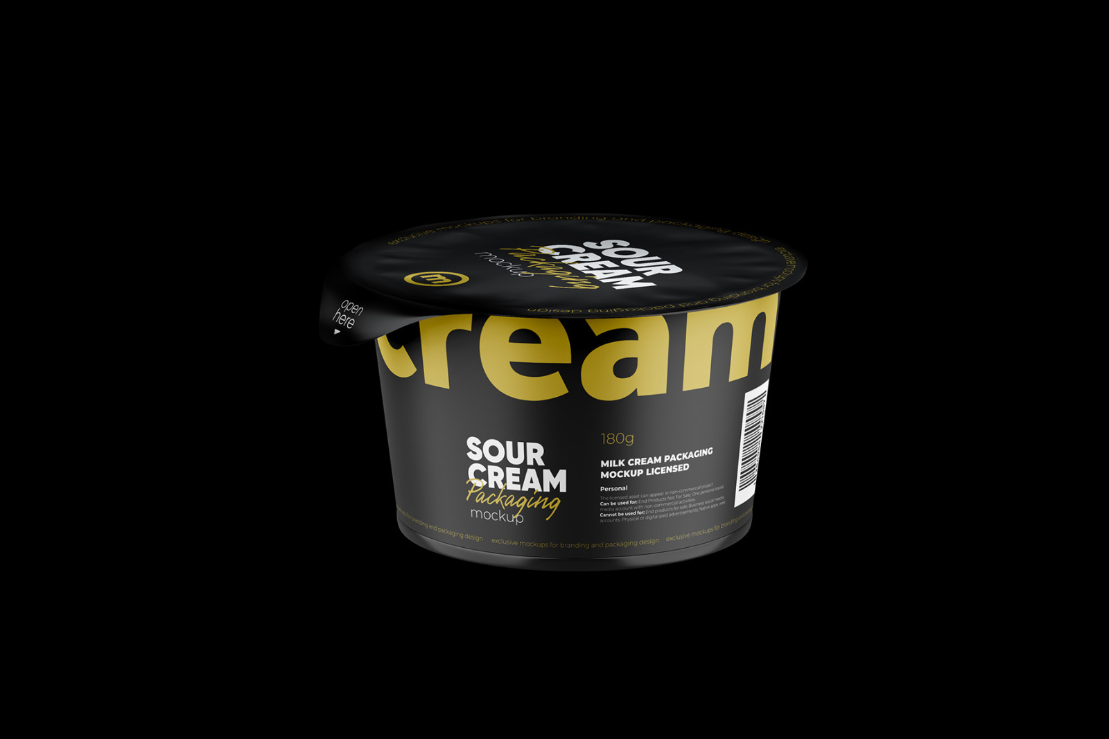 180g Sour Cream Cup Mockup