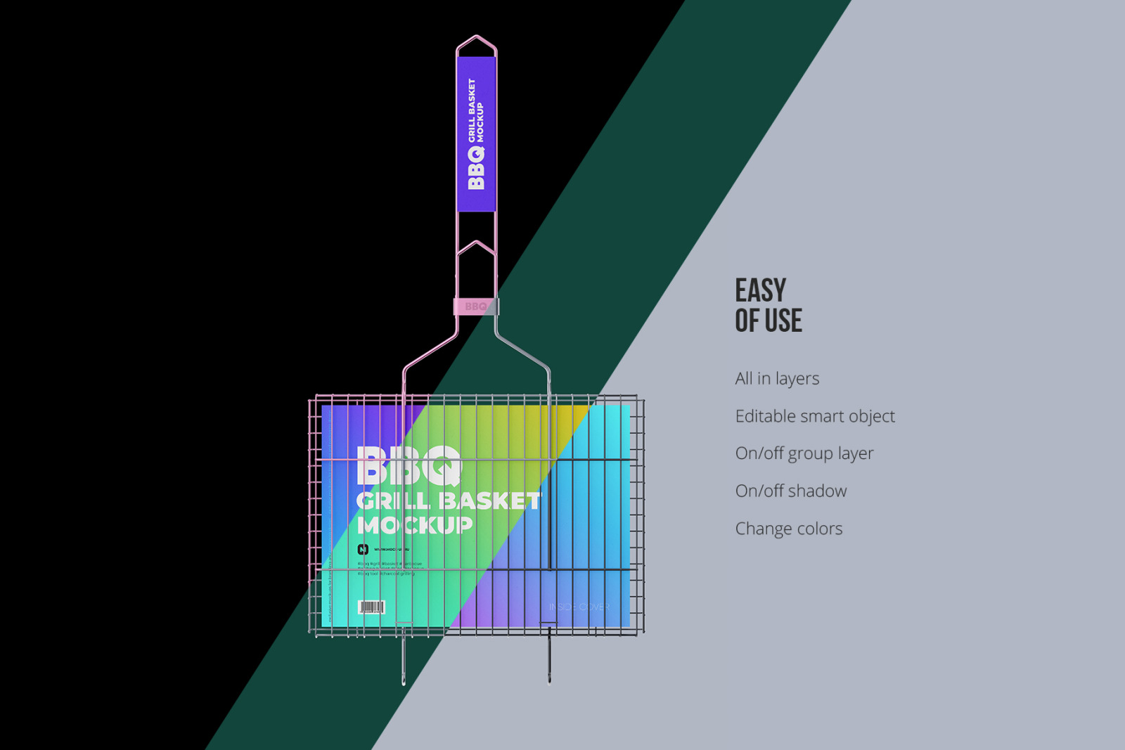 Portable Grilling Basket Mockup 3 PSD Portable Grilling Basket Mockup 3 PSD